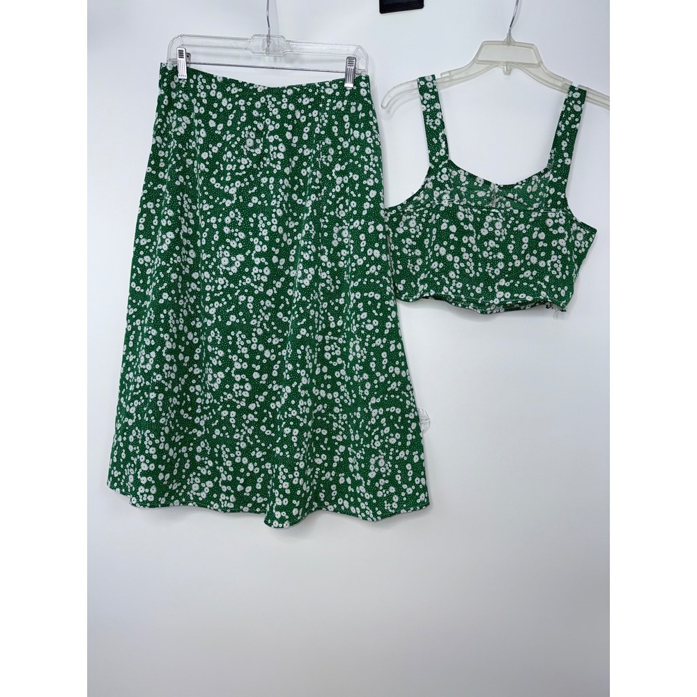 Ditsy Floral Women's Split Skirt Babydoll Cami Maxi L Boho Beach Resort Festival - Picture 2 of 10